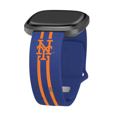 Image of Game Time New York Mets HD Watch Band Compatible with Fitbit Versa 3 and Sense - Stripe