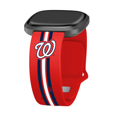 Game Time Washington Nationals HD Watch Band Compatible with Fitbit Versa 3 and Sense - Stripe