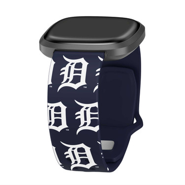 Image of Game Time Detroit Tigers HD Watch Band Compatible with Fitbit Versa 3 and Sense - Repeating