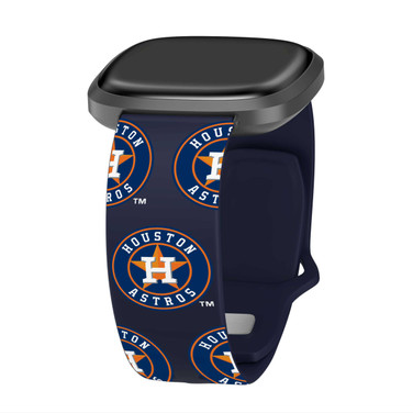 Image of Game Time Houston Astros HD Watch Band Compatible with Fitbit Versa 3 and Sense - Repeating