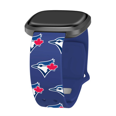 Image of Game Time Toronto Blue Jays HD Watch Band Compatible with Fitbit Versa 3 and Sense - Repeating