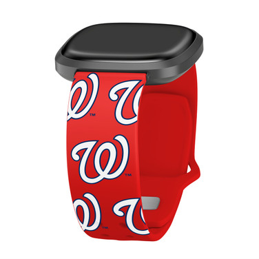 Game Time Washington Nationals HD Watch Band Compatible with Fitbit Versa 3 and Sense - Repeating