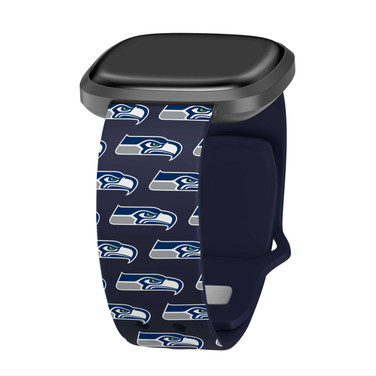 Image of Game Time Seattle Seahawks HD Watch Band Compatible with Fitbit Versa 3 and Sense - Repeating