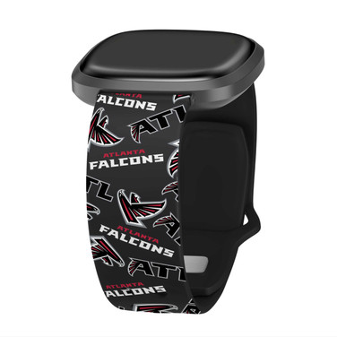 Image of Game Time Atlanta Falcons HD Watch Band Compatible with Fitbit Versa 3 and Sense - Repeating with Text