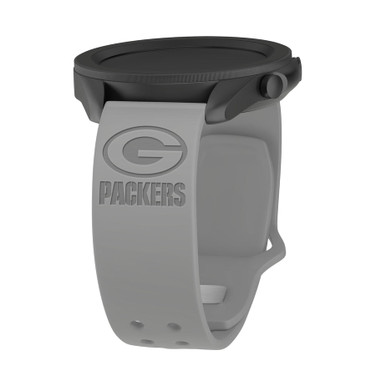 Game Time Green Bay Packers Engraved Silicone Sport Quick Change Watch Band Gray