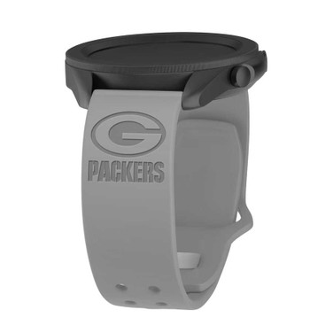 Image of Game Time Green Bay Packers Engraved Silicone Sport Quick Change Watch Band Gray