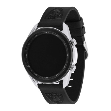 Image of Game Time Las Vegas Raiders Leather Quick Change Watch Band Black