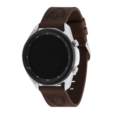 Image of Game Time Las Vegas Raiders Leather Quick Change Watch Band Brown