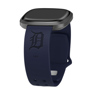 Game Time Detroit Tigers Engraved Silicone Watch Band Compatible with Fitbit Versa 3 and Sense (Navy)