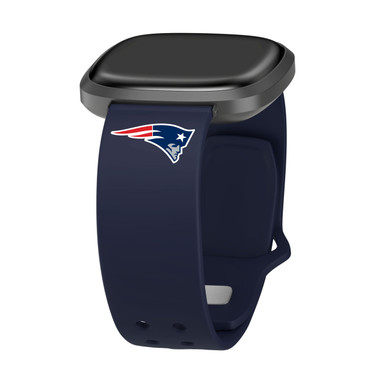 Game Time New England Patriots Silicone Watch Band Compatible with Fitbit Versa 3 and Sense (Navy)