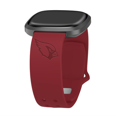 Image of Game Time Arizona Cardinals Engraved Silicone Watch Band Compatible with Fitbit Versa 3 and Sense (Crimson)