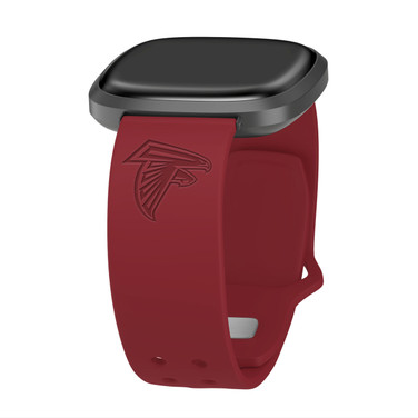 Game Time Atlanta Falcons Engraved Silicone Watch Band Compatible with Fitbit Versa 3 and Sense (Crimson)