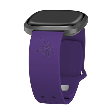 Game Time Minnesota Vikings Engraved Silicone Watch Band Compatible with Fitbit Versa 3 and Sense (Purple)