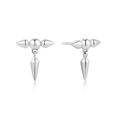 Ania Haie Point Stud Earrings Rhodium-Plated Sterling Silver