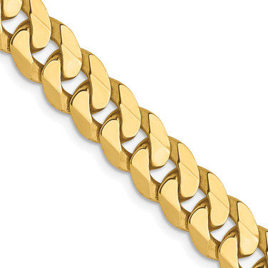 10k Yellow Gold 7.25mm Flat Beveled Curb Chain 8228-22