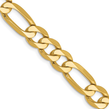 10k Yellow Gold 7.5mm Flat Figaro Chain 10FG200-22