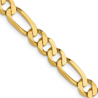 14K Yellow Gold 5.25mm Flat Figaro Chain 1235-24