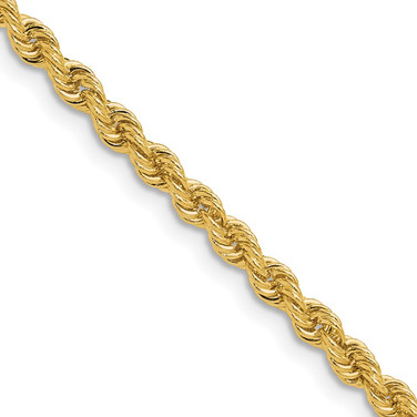 14K Yellow Gold 3.3mm Regular Rope Chain 024S-22