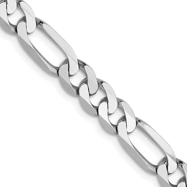 14K White Gold 5.5mm Flat Figaro Chain 1303-20