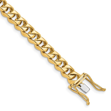 10k Yellow Gold 7mm Hand-polished Traditional Link Bracelet 10LK117-9