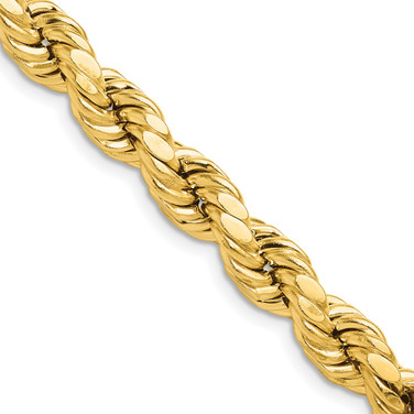 10k Yellow Gold 8.0mm Hollow Diamond-cut Rope Chain 10DH060-20
