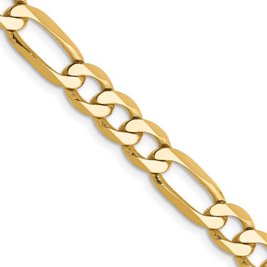 10k Yellow Gold 6.25mm Flat Figaro Chain 10FG160-22