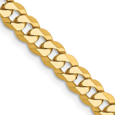 26" 10K Yellow Gold 4.75mm Flat Beveled Curb Chain Necklace