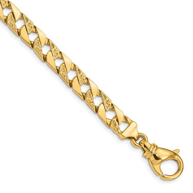 10k Yellow Gold 7.5mm Hand Polished Fancy Link Bracelet 10LK394-7