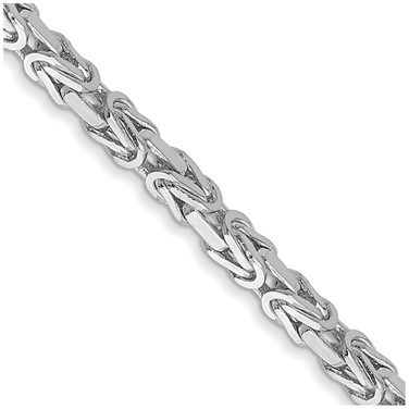 14K White Gold 16 inch 2mm Byzantine with Lobster Clasp Chain
