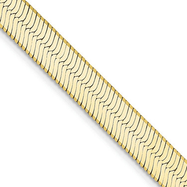 24" 10K Yellow Gold 5.5mm Silky Herringbone Chain Necklace