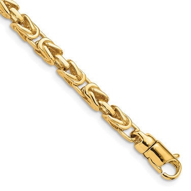 10k Yellow Gold 4.1mm Hand-polished Byzantine Link Bracelet 10LK744-7.5