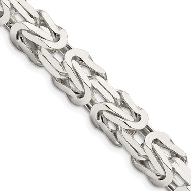 Sterling Silver 8.25mm Byzantine Chain QBZ200-24