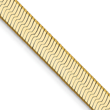 14K Yellow Gold 16 inch 5mm Silky Herringbone with Lobster Clasp Chain