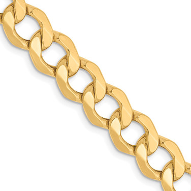 10k Yellow Gold 7mm Hollow Curb Chain 8243-18