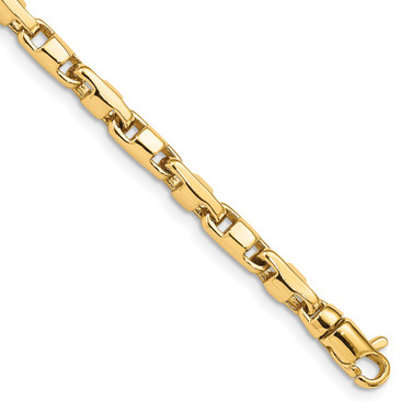 10k Yellow Gold 4mm Hand-polished Fancy Link Bracelet 10LK737-8