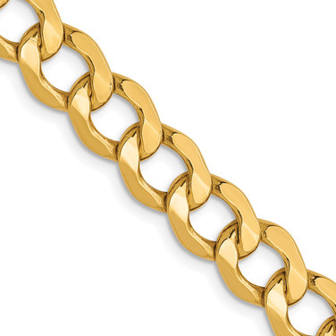 10k Yellow Gold 6.5mm Hollow Curb Chain 8242-18