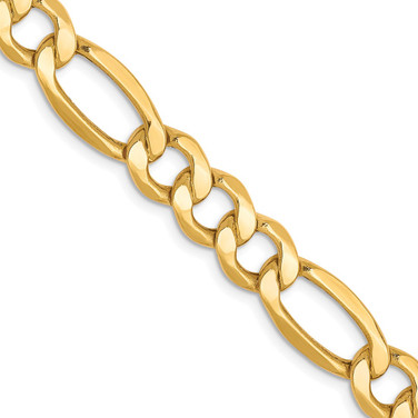 10k Yellow Gold 7.3mm Hollow Figaro Chain 8236-18