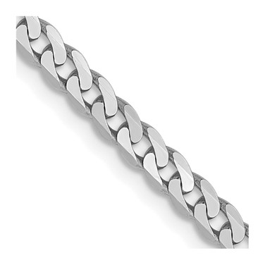 14K White Gold 2.9mm Flat Beveled Curb Chain 1311-24