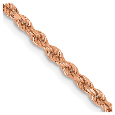 20" 14K Rose Gold 2.25mm Diamond-cut Rope with Lobster Clasp Chain Necklace 20" 14K Rose Gold 2.25mm Diamond-cut Rope with Lobster Clasp Chain Necklace