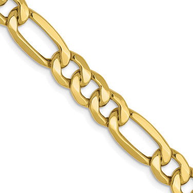 10k Yellow Gold 6.6mm Hollow Figaro Chain 8235-22
