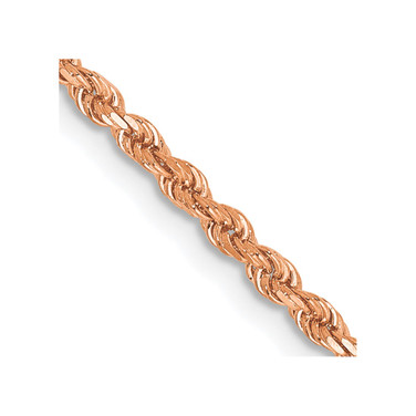 20" 14K Rose Gold 2mm Diamond-cut Rope with Lobster Clasp Chain Necklace 20" 14K Rose Gold 2mm Diamond-cut Rope with Lobster Clasp Chain Necklace