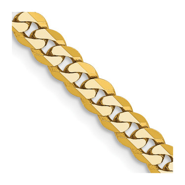 18" 10K Yellow Gold 3.9mm Flat Beveled Curb Chain Necklace