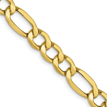 10k Yellow Gold 5.35mm Hollow Figaro Chain 8234-24
