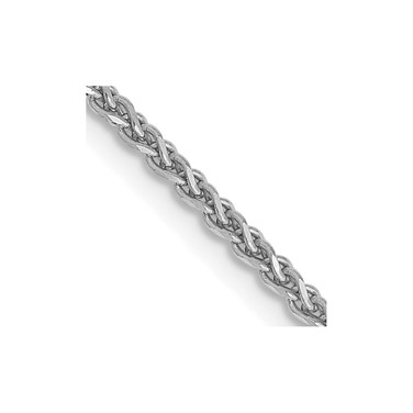14K White Gold 24 inch 1.7mm Diamond-cut Spiga with Lobster Clasp Chain