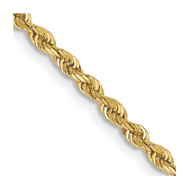 26" 10K Yellow Gold 2.25mm Diamond-cut Quadruple Rope Chain Necklace
