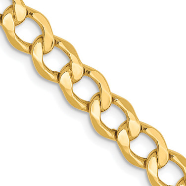 10k Yellow Gold 5.25mm Hollow Curb Chain 8241-20