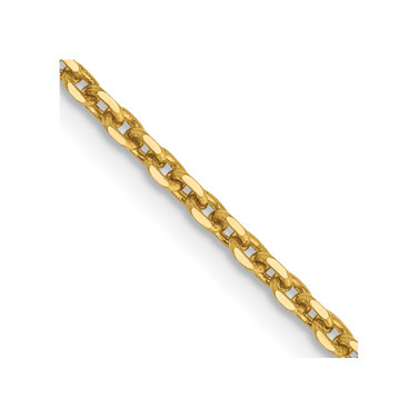 26" 14K Yellow Gold 1.65mm Solid Diamond-cut Cable Chain Necklace