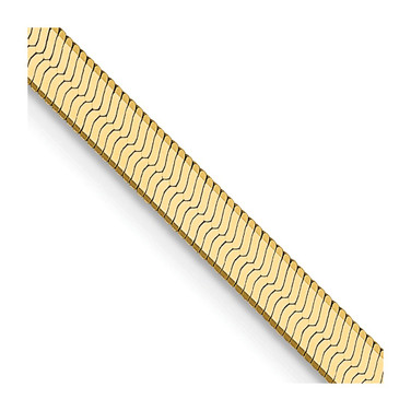 14K Yellow Gold 16 inch 3mm Silky Herringbone with Lobster Clasp Chain