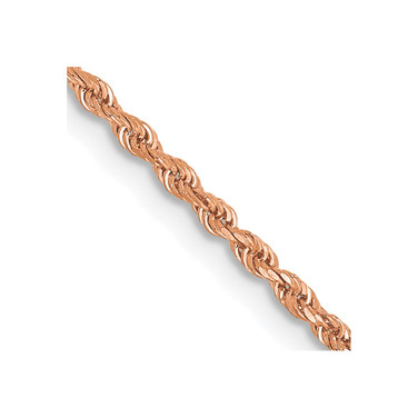 24" 14K Rose Gold 1.50mm Diamond-cut Rope with Lobster Clasp Chain Necklace