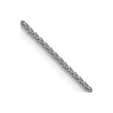18K White Gold 24 inch 1mm Diamond-cut Spiga with Spring Ring Clasp Chain
